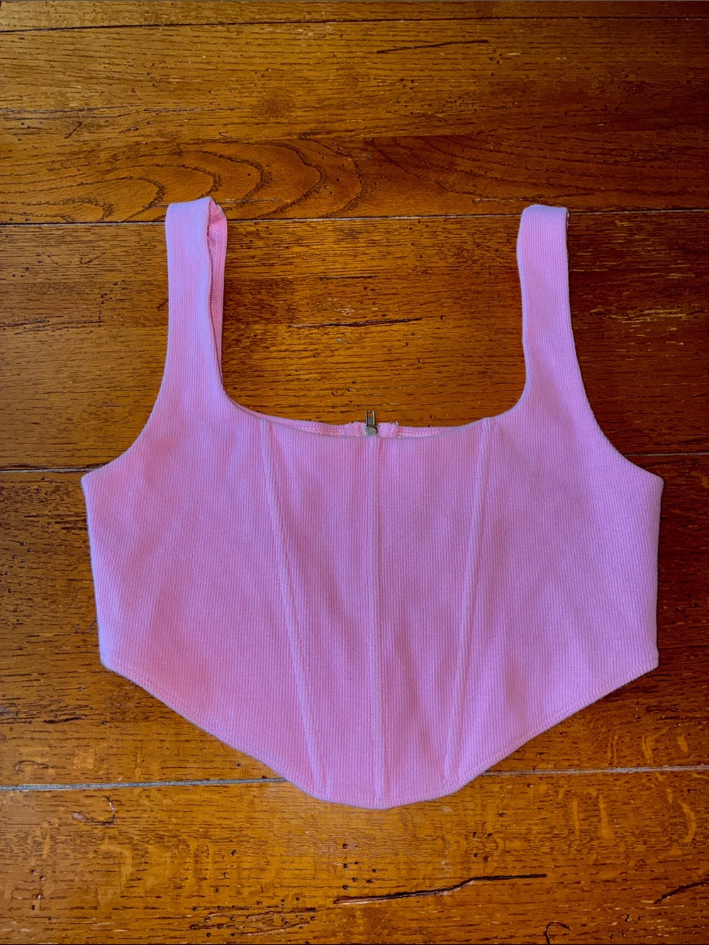 Princess Polly Pastel Pink Square-Neck Cropped Tank